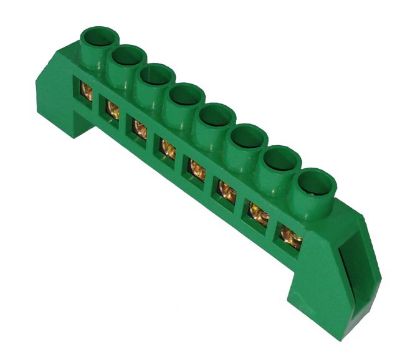 Picture of EARTH BAR TERMINAL 63A INSULATED 8POLE GREEN